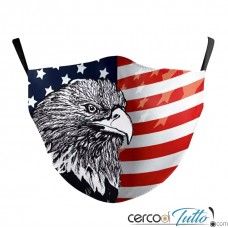 Mascherine con bandiera della American's Eagle con doppio strato e filtro 
