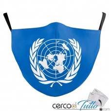 Mascherine con bandiera dell O.N.U. con doppio strato e filtro 