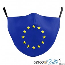 Mascherine con bandiera Europa con doppio strato e filtro 